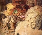 Edouard Vuillard Three women in the sofa Spain oil painting artist